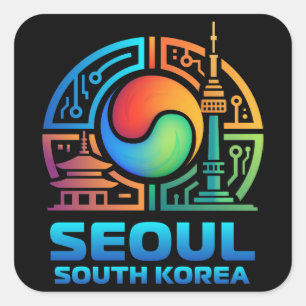 Seoel Zuid-Korea Vierkante Sticker