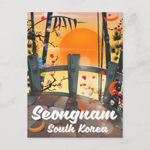 Seongnam Zuid-Korea reisposter Briefkaart