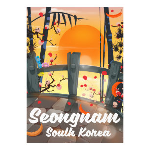 Seongnam Zuid-Korea reisposter Foto Afdruk