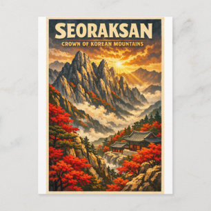 Seoraksan berg, Zuid-Korea, in een klassieke Briefkaart