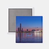 Seoul Capital of South Korea City Skyline Magneet (Voorkant / Achterkant)
