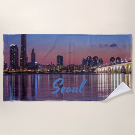 Seoul Capital of South Korea City Skyline Strandlaken (Voorkant)
