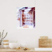 Séoul Coréen poster de voyage pinceaux (Cuisine)