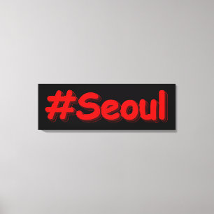 "#Seoul" Cute Design. Bestel nu Canvas Afdruk
