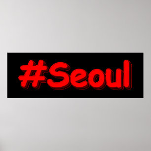 "#Seoul" Cute Design. Bestel nu Poster