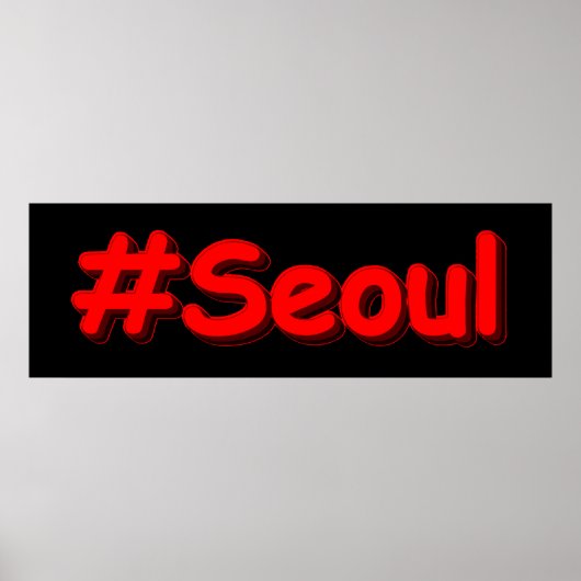 "#Seoul" Cute Design. Bestel nu Poster (Voorkant)