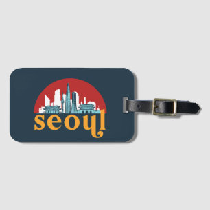Seoul Korea  City Skyline Cityscape Art Bagagelabel