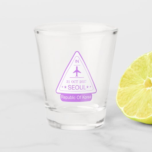 Seoul Korea Passport Stamp Shot Glas (Voorkant)