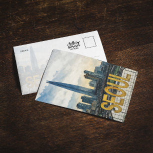 Seoul Korea Waterverf Briefkaart
