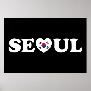 Seoul Liefde Hart Taegeukgi Vlag Poster