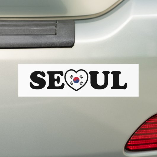 Seoul Love Heart Taegeukgi Flag Bumpersticker (Op auto)