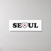 Seoul Love Heart Taegeukgi Flag Canvas Afdruk (Voorkant)