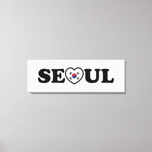 Seoul Love Heart Taegeukgi Flag Canvas Afdruk (Voorkant)