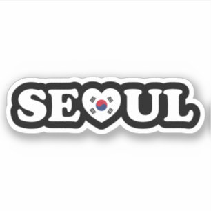 Seoul Love Heart Taegeukgi Flag Sticker
