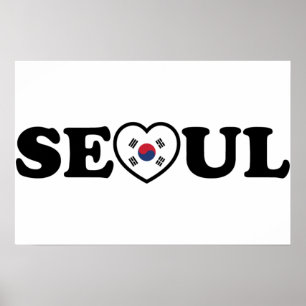 Seoul Love Heart Taegeukgi Vlag Poster