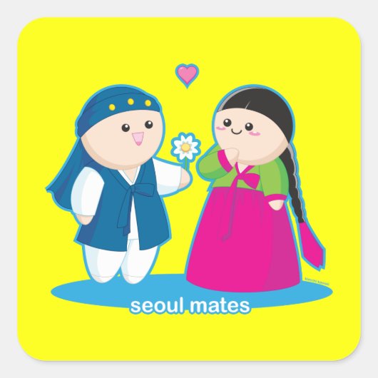 Seoul Mates Vierkante Sticker (Voorkant)