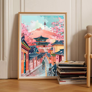Seoul Print Seoul Illustratie Reisposter Zuid