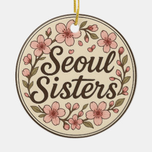 Seoul Sisters Korea Reis Herinnering Keramische Ve Keramisch Ornament