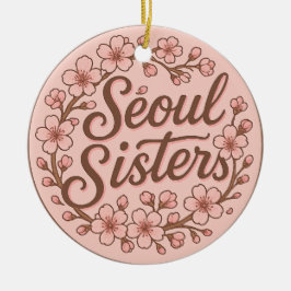Seoul Sisters Korea Reis Herinnering Keramische Ve Keramisch Ornament