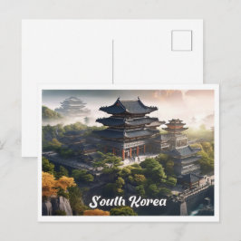 Seoul South Korea Art Vintage Travel Illustration Briefkaart