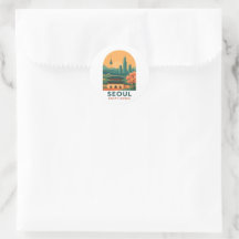 Seoul South Korea Sticker – Vintage Travel Art