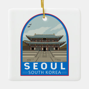 Seoul South Korea Travel Art  Keramisch Ornament