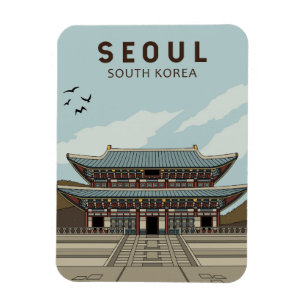 Seoul South Korea Travel Art  Magneet