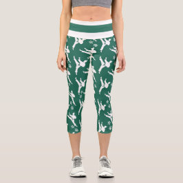 Seoul Spirit Sports Leggings Wit op Groen