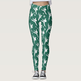 Seoul Spirit Sports Leggings Wit op Groen