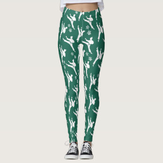 Seoul Spirit Sports Leggings Wit op Groen