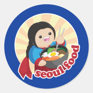 Seoul Voedsel Ronde Sticker