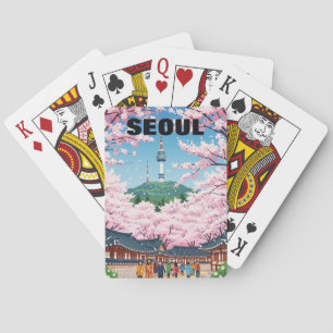 Seoul Zuid-Korea Kersenbloesem Pokerkaarten