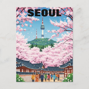 Seoul Zuid-Korea Kersenbloesems Briefkaart