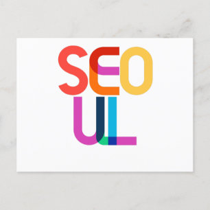 Seoul Zuid-Korea Pop Art Letters Briefkaart