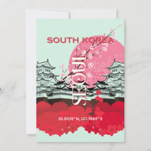 Seoul Zuid-Korea Reiskunst Feestdagenkaart