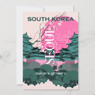 Seoul Zuid-Korea Reiskunst Feestdagenkaart