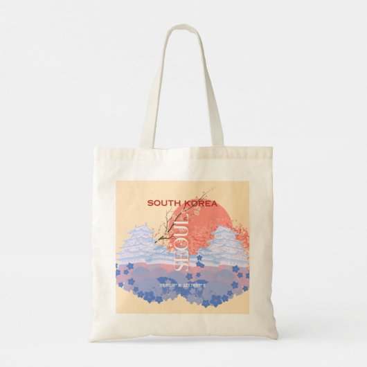 Seoul Zuid-Korea Reiskunst, Pastel Tote Bag (Achterkant)