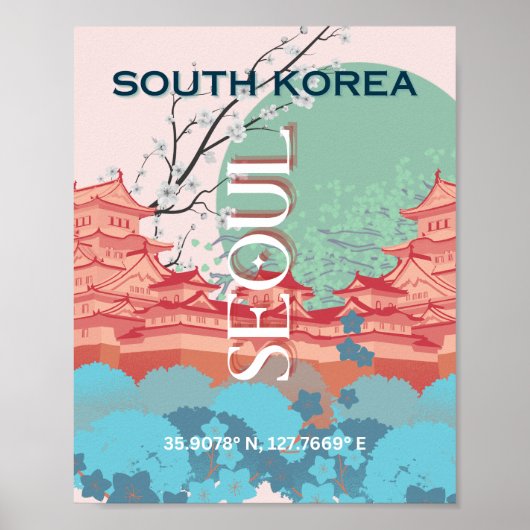 Seoul Zuid-Korea Reiskunst Poster (Voorkant)