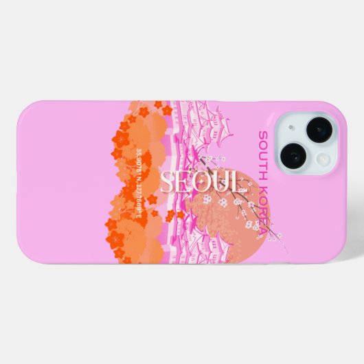 Seoul Zuid-Korea Reiskunst, Roze Case-Mate iPhone Case (Achterkant (horizontaal))