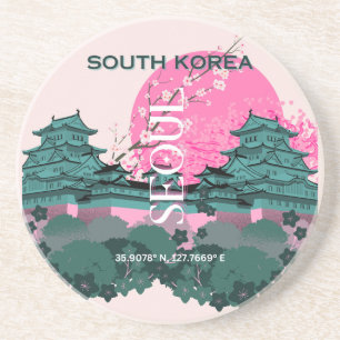 Seoul Zuid-Korea Reiskunst Zandsteen Onderzetter