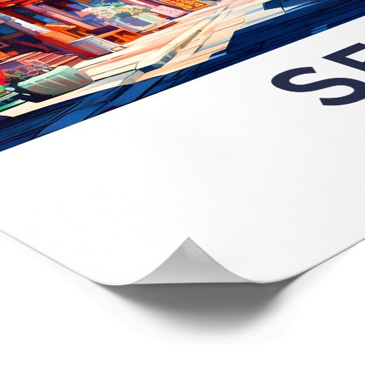 Seoul Zuid-Korea Reisprint Poster (Hoek)