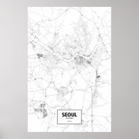 Seoul, Zuid-Korea (zwart op wit)