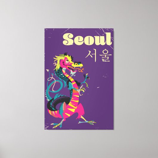 Seoul Zuid-Koreaanse reisposter Canvas Afdruk (Voorkant)