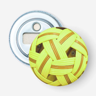 Sepak Takraw ball Yellow Sports Button Flesopener