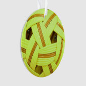 Sepak Takraw ball Yellow Sports Ornament (voorkant)