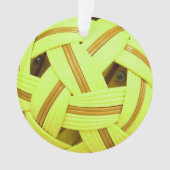 Sepak Takraw ball Yellow Sports Ornament (voorkant)