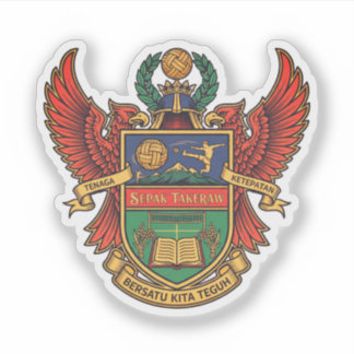 Sepak Takraw - heraldry style logo Sticker