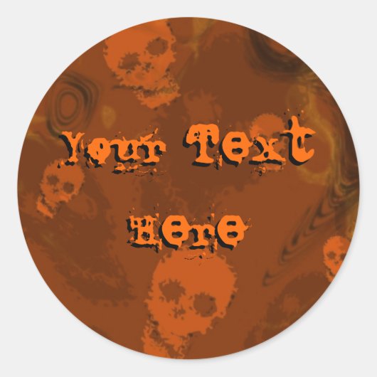 Séparateurs de crâne Autocollant orange 'Your Text (Devant)