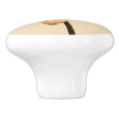 Sepia amaryllis keramische knop (Zijkant)