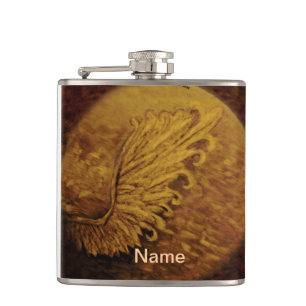 Sepia Angel Wing Flask Heupfles